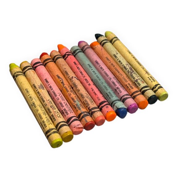 Vintage Crayola Crayons Lot of 11 Wax Crayons Binney & Smith Rare Colors - Picture 4 of 5